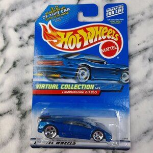Hot Wheels 1999 LAMBORGHINI DIABLO Blue VINTAGE NEW in BOX VIRTUAL COLLECTION